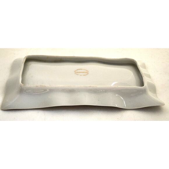 LIMOGES-PORCELAIN-TRINKET/DISPLAY DISH-Scalloped Edges-L' Omnibus . 1830-France - Picture 4 of 11